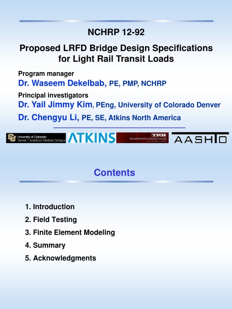 LRFD Bridge Design for Light Rail Loads | PDF | Transport | Business