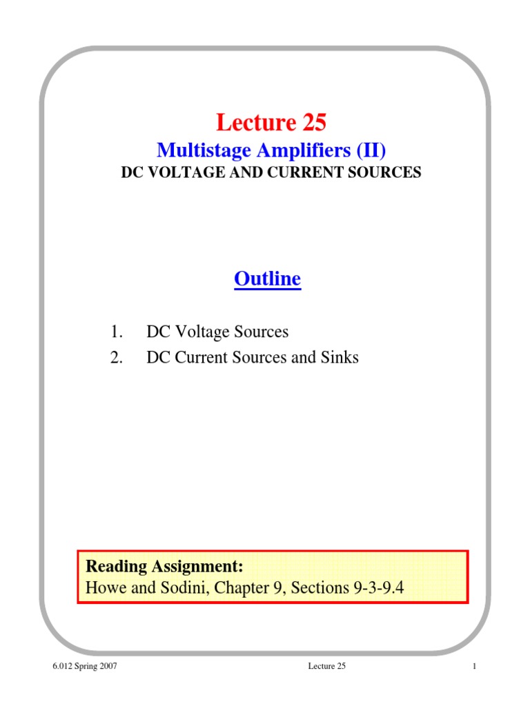 MOSFET Current Sources and Sinks | PDF | Mosfet | Field Effect Transistor
