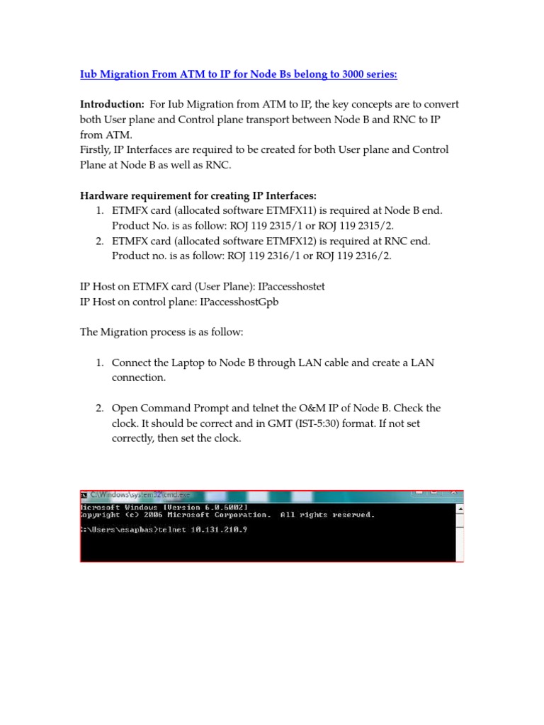 Iub Migration Guide for Node Bs | PDF | File Transfer Protocol | Ip Address