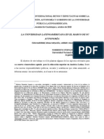 La Universidad Latinoamericana en El Marco de Su Autonomia