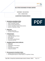 Course Outline Algo Trading Module