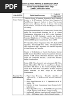 Code: ECT302 Digital Signal Processing Credit: 04 L-T-P: (3-0-2) Course Content