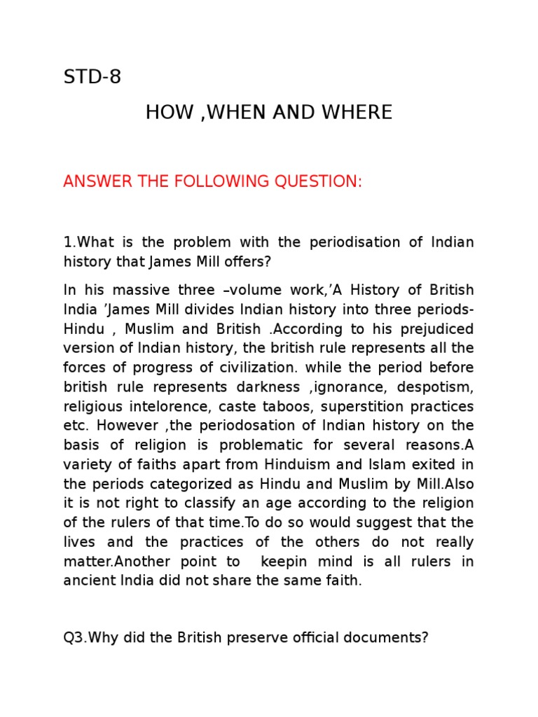 Critiquing James Mill's Periodization of Indian History and Analyzing