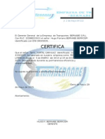 Certificado laboral limpieza transportes 2013-2014
