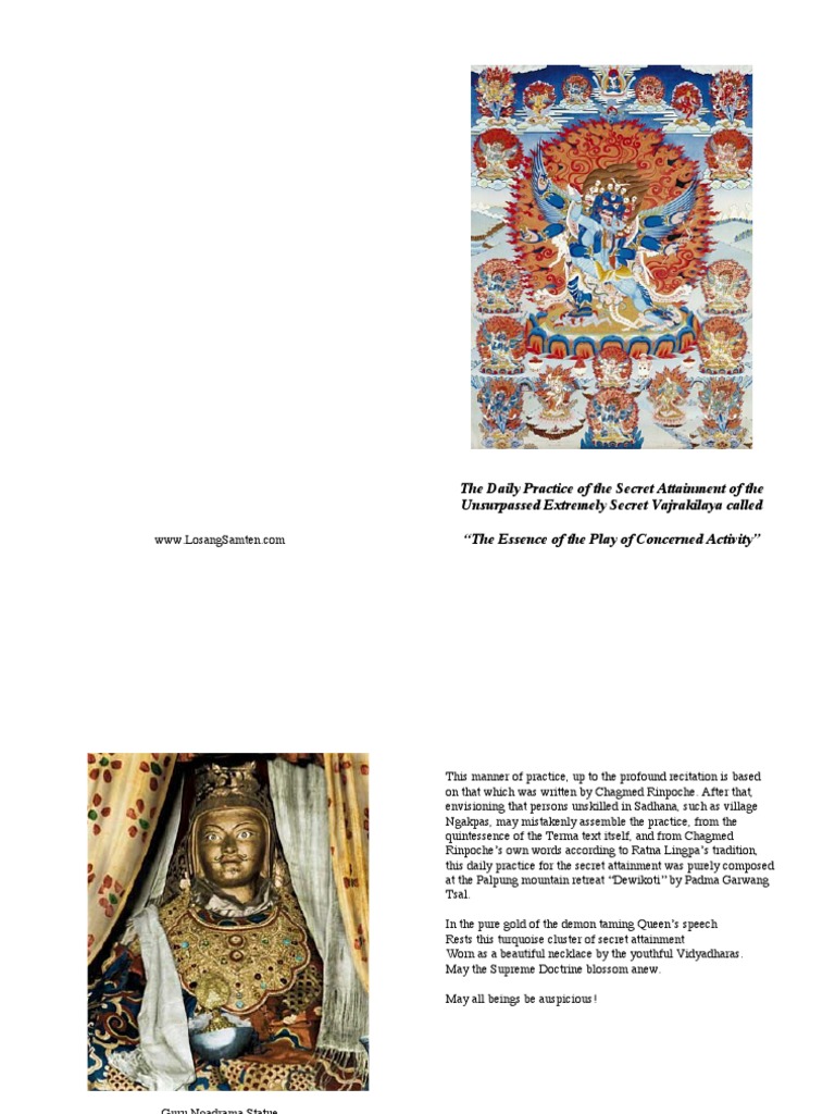 Vajrakilaya Sadhana Comment