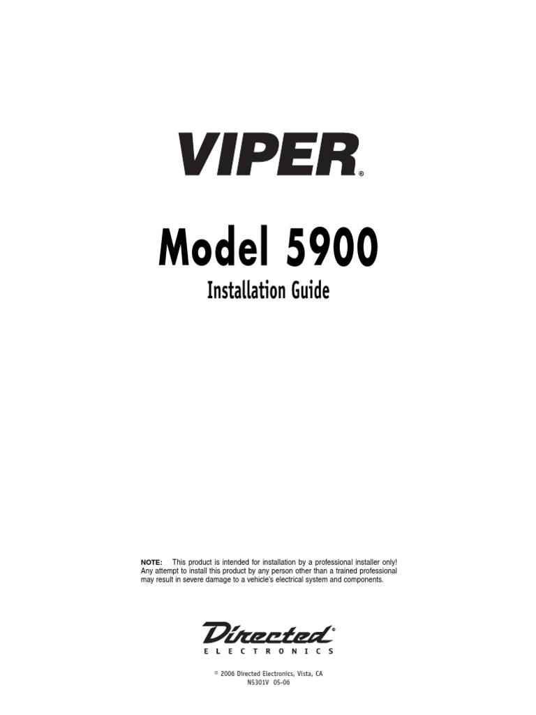 Viper Installation Guide PDF Relay Ignition System