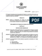 Reglamento Trabajo de Grado Pregrado Resolucion 034 2009