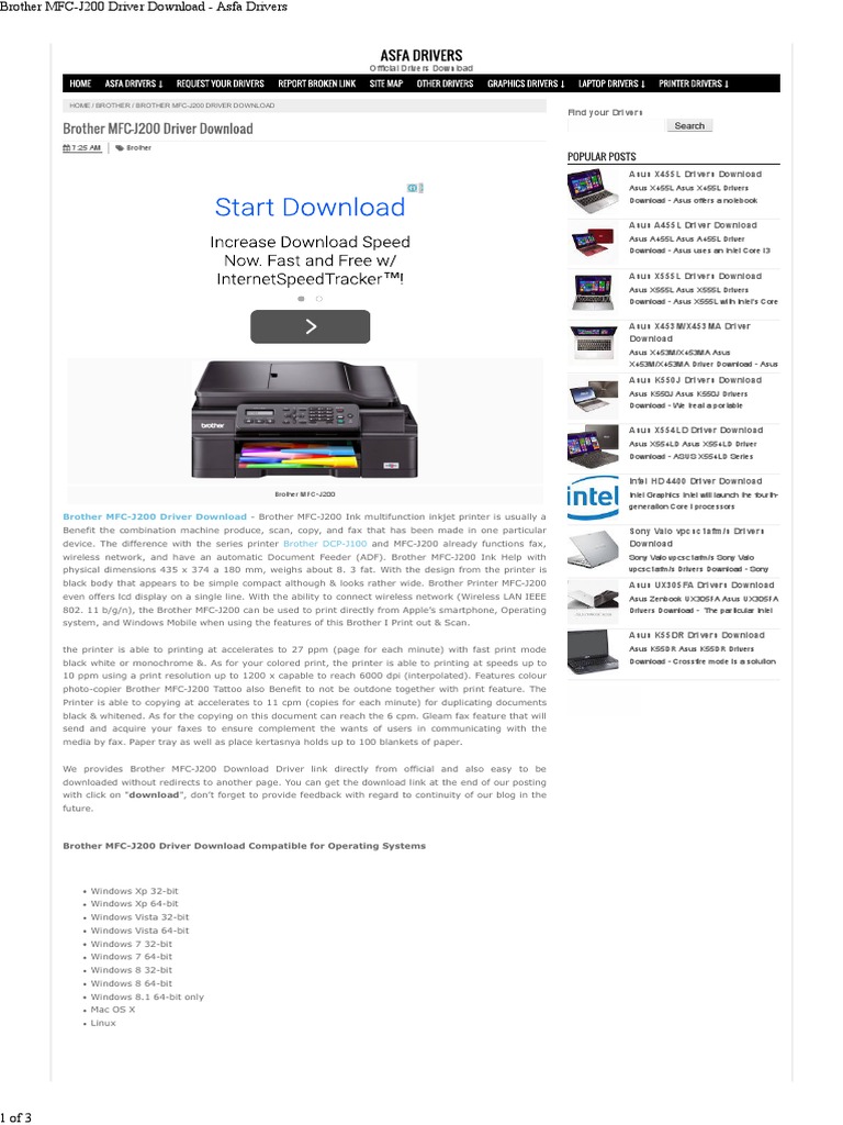 Brother MFCJ200 Installation Guide Finder (Software) Microsoft
