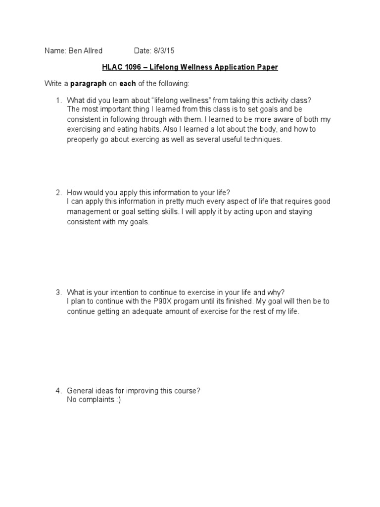 Lifelong Wellness | PDF | Career & Growth | Lifestyle