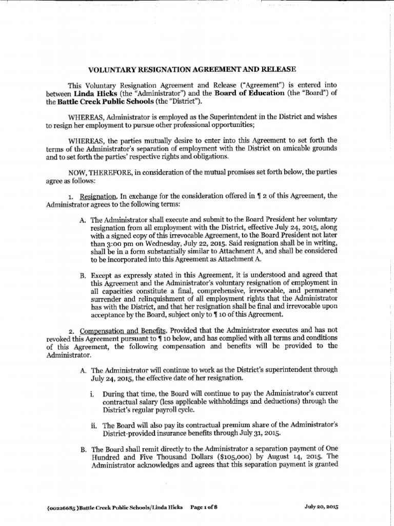 Resignation and Release | PDF