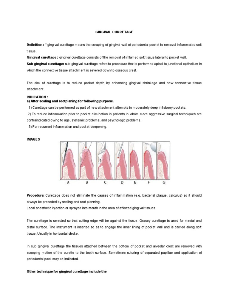 Gingival Curretage Scribd PDF Dentistry Branches Health Sciences