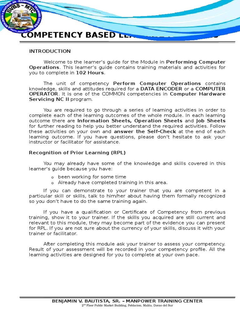 Computer Operations Training Module | PDF | Disk Storage | Personal ...