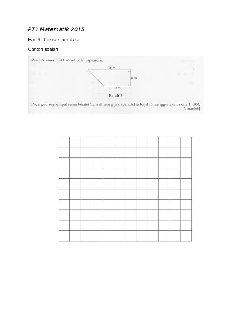 Soalan Matematik Lukisan Berskala - Meteran q