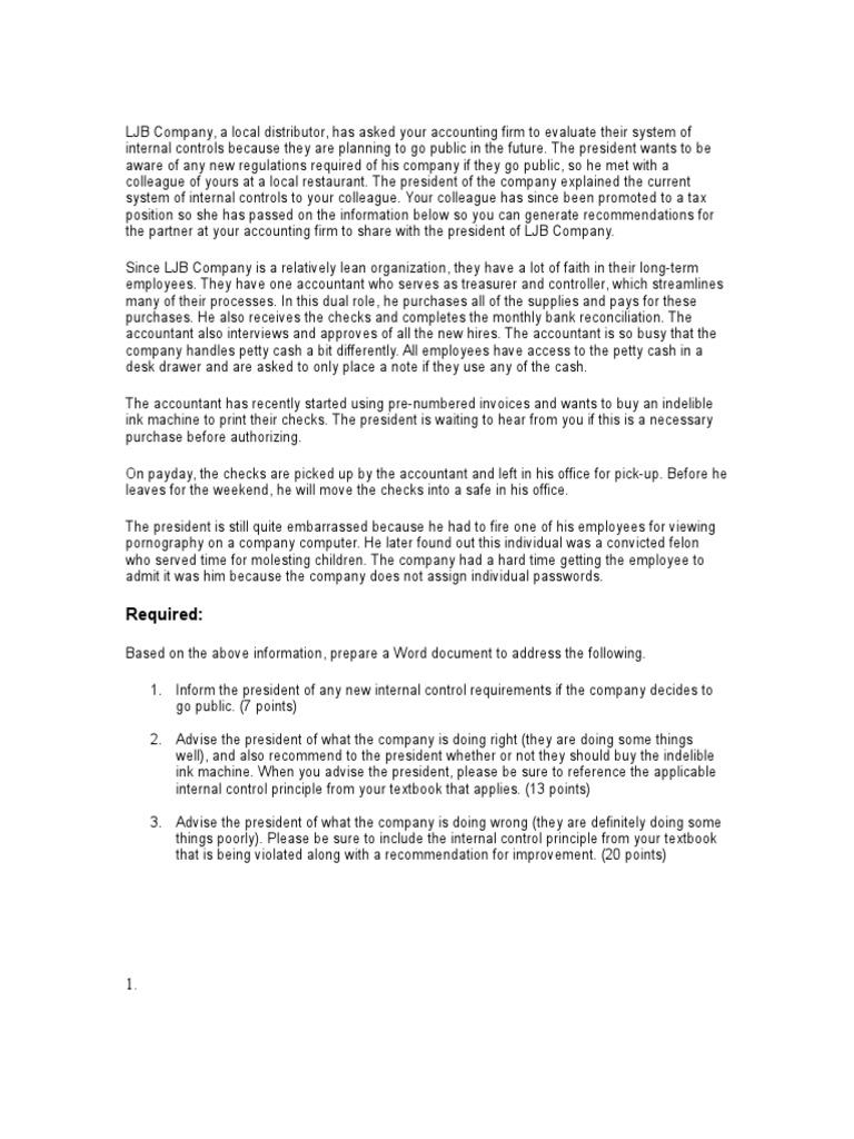 Sarbanes-Oxley Act Case Study