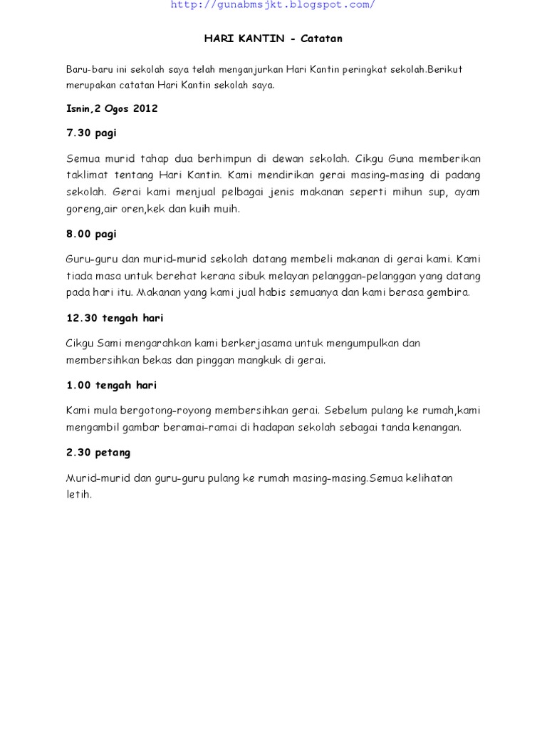 Hari Kantin Catatan Pdf
