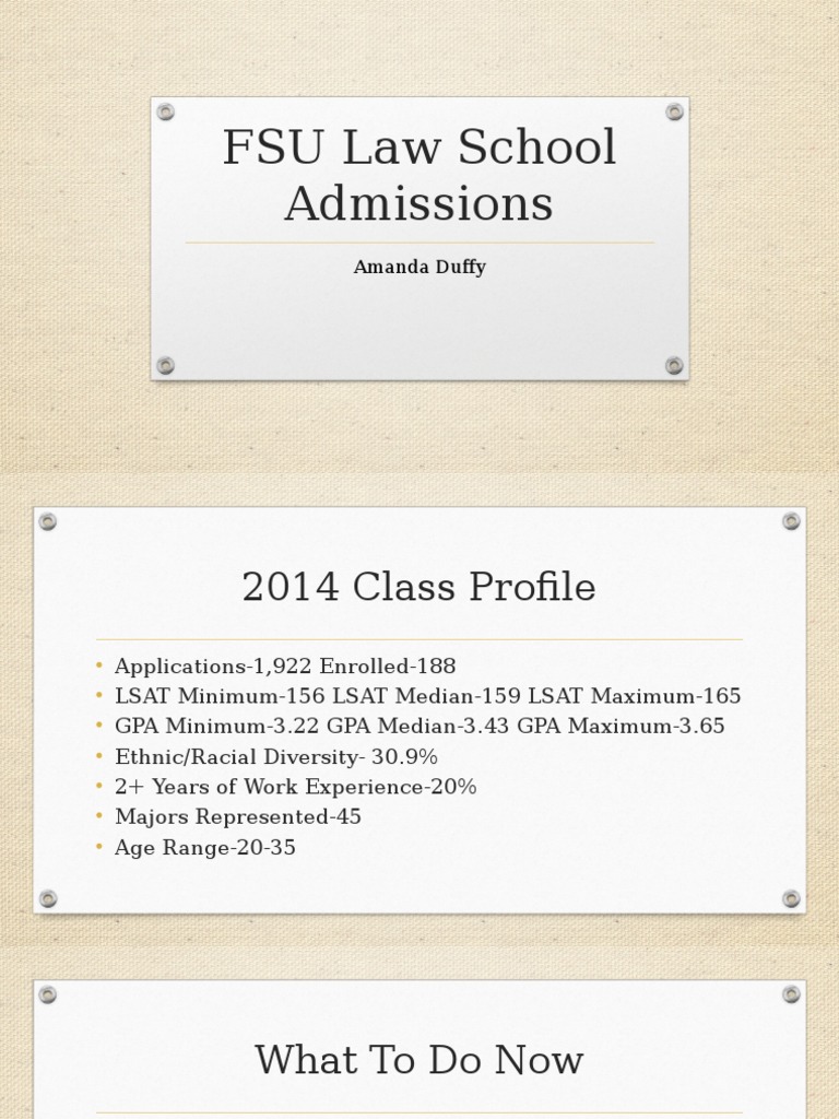 FSU Law School Admissions Overview 2014 | PDF