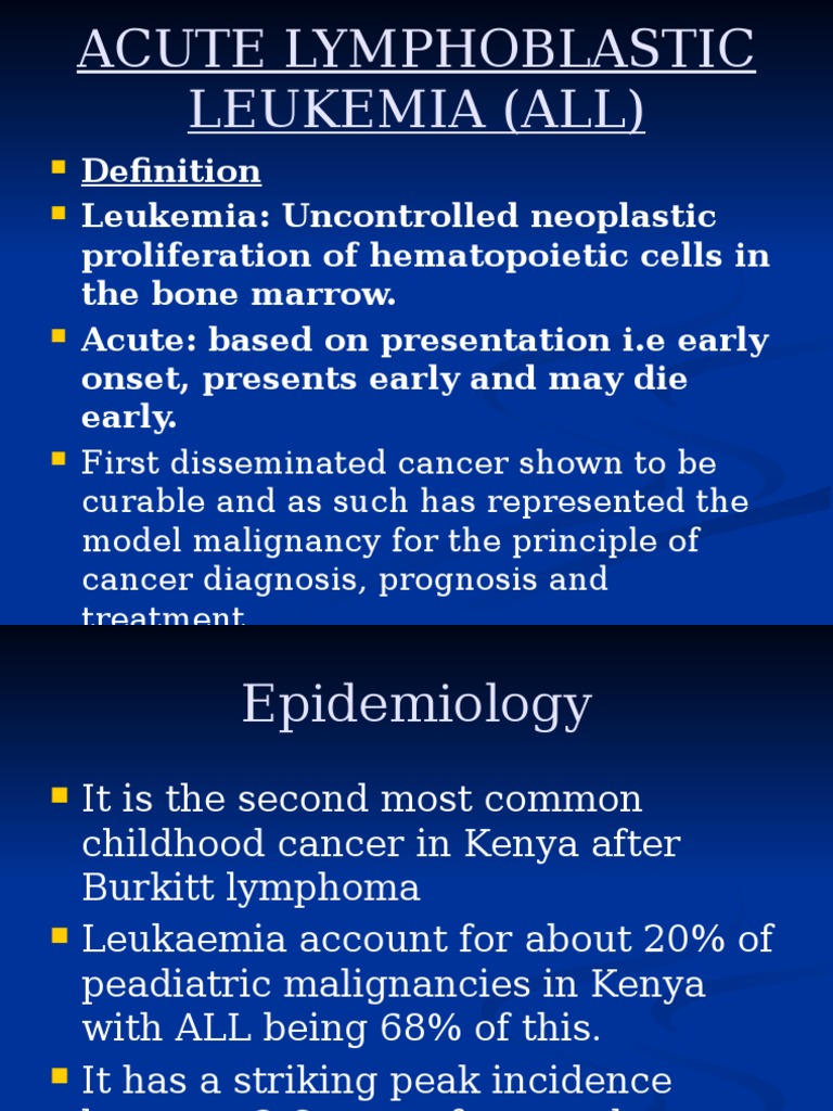 Acute Lymphoblastic Leukemia Overview | PDF | Leukemia | Cancer