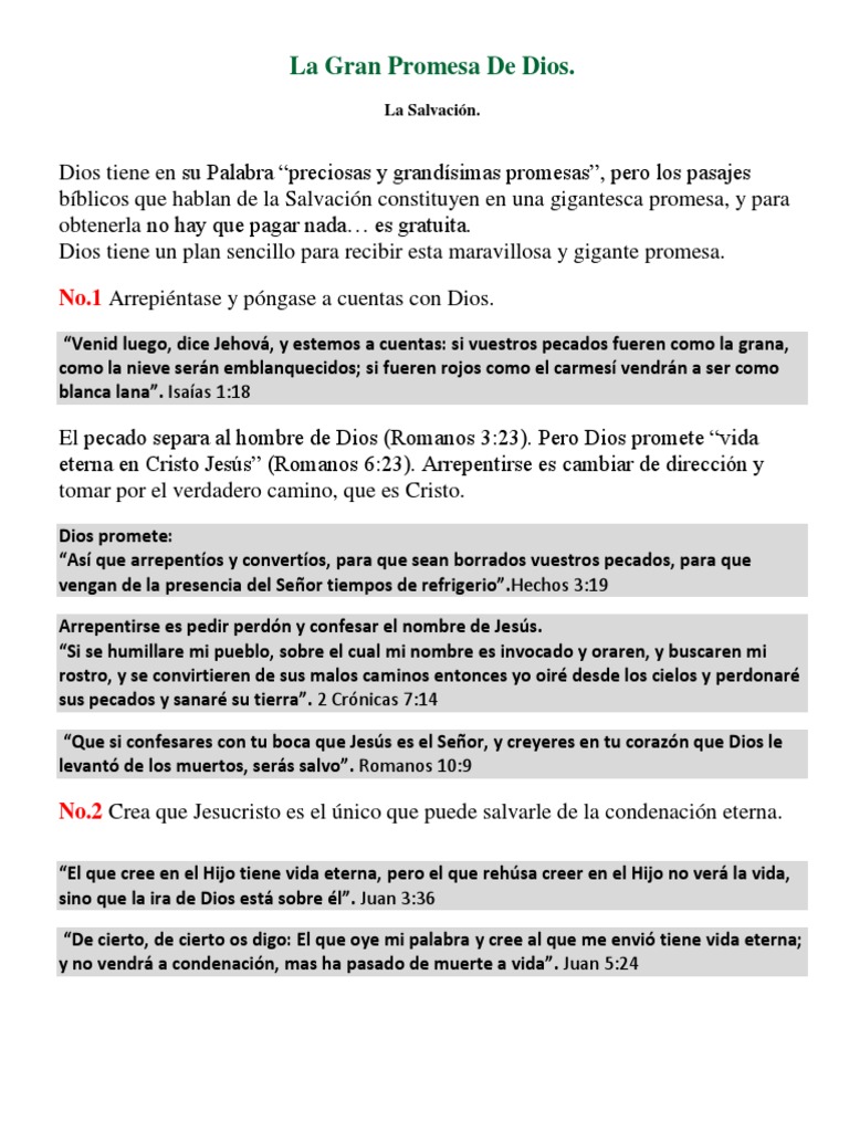 La Gran Promesa de Salvación de Dios | PDF | Cristo (título) | Salvación