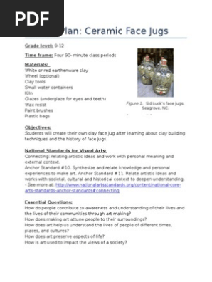 face jugs lesson plan