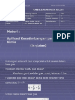 Pertemuan Ke-5 Aplikasi Kesetimbangan Kimia