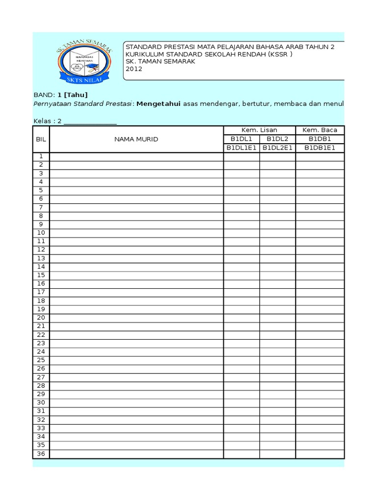 Rekod Transit Pbs Bahasa Arab Tahun 2