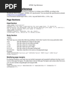 HTML Tags Reference