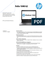 HP Elitebook Folio 1040 G2 Notebook PC