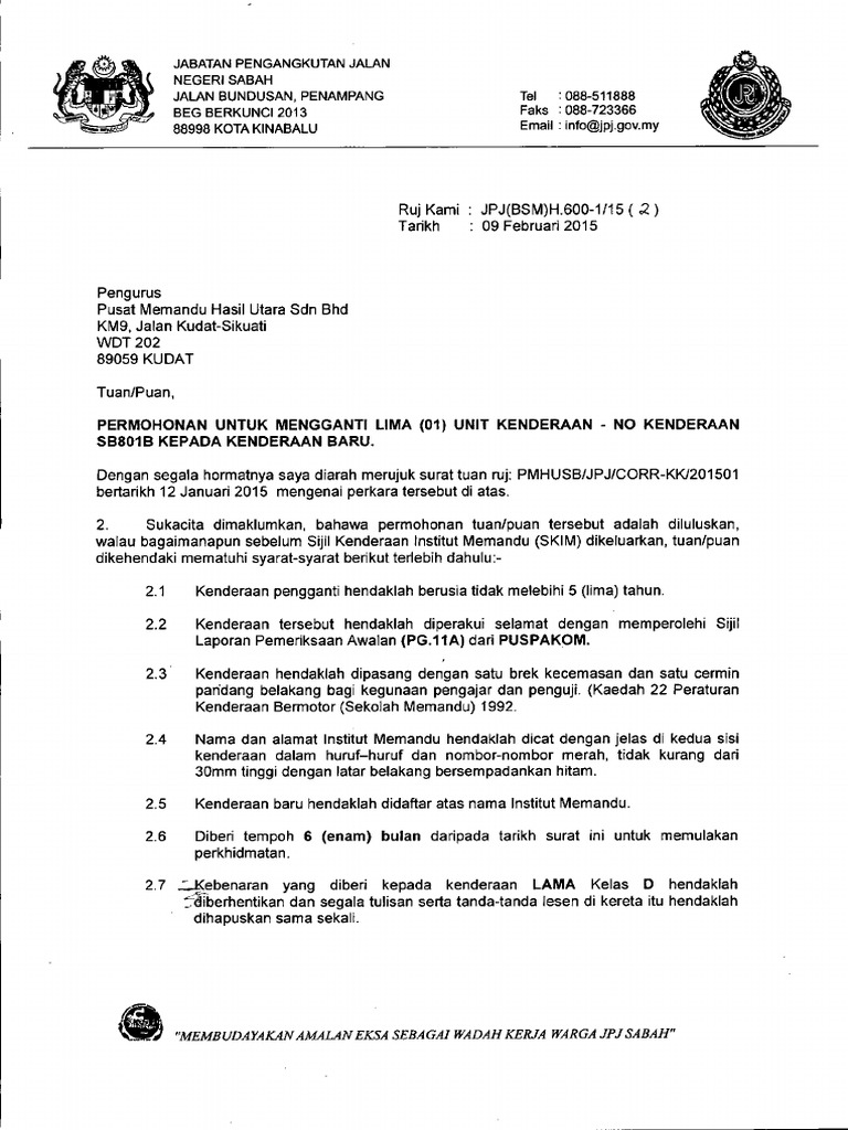 Permohonan Ganti Kenderaan Pdf