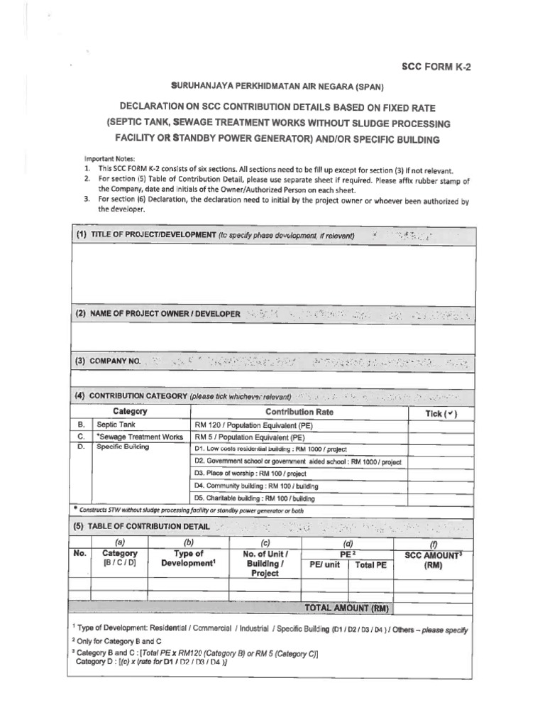 SPAN-SCC Form K-2  PDF