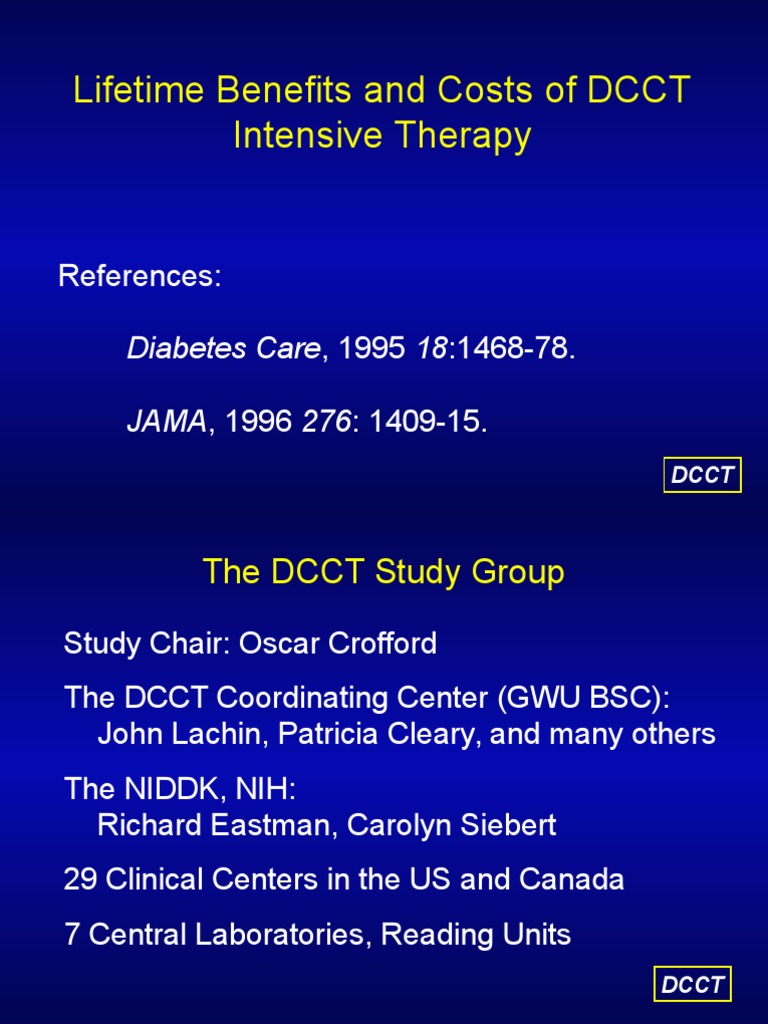 Lifetime Benefits and Costs of DCCT Intensive Therapy: References | PDF ...