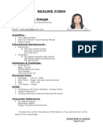 Resume Form Jessa Mae P. Gasga: Qualities