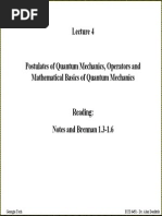 Postulates of QM and Operators