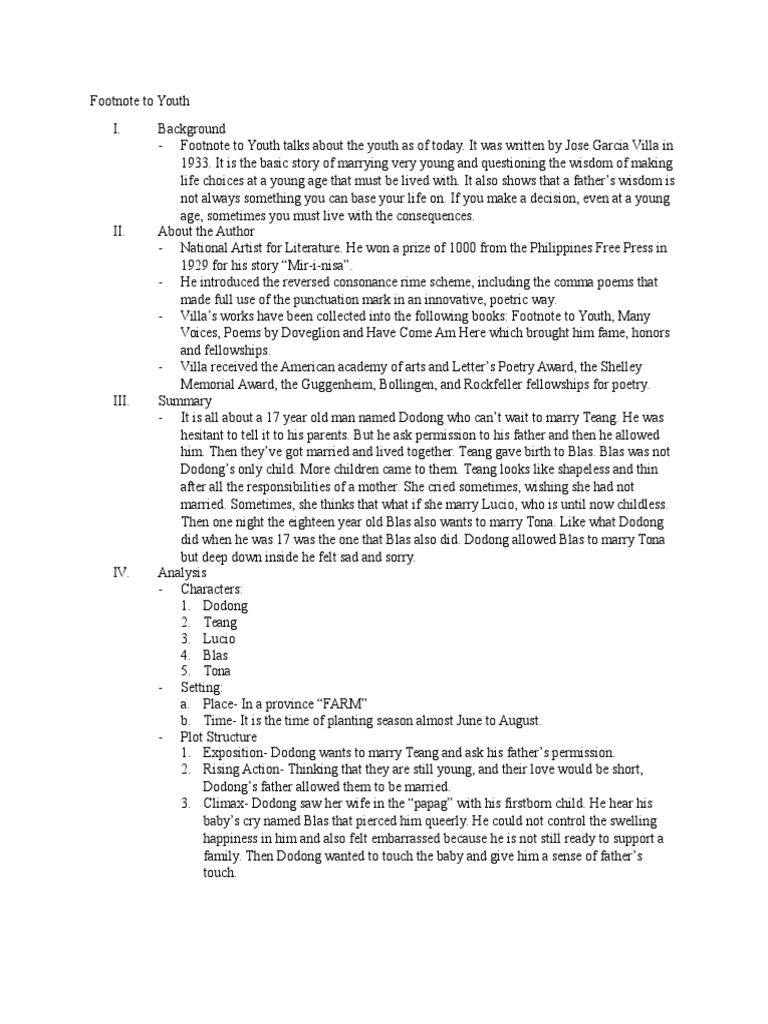 Footnote to Youth Fiction & Literature