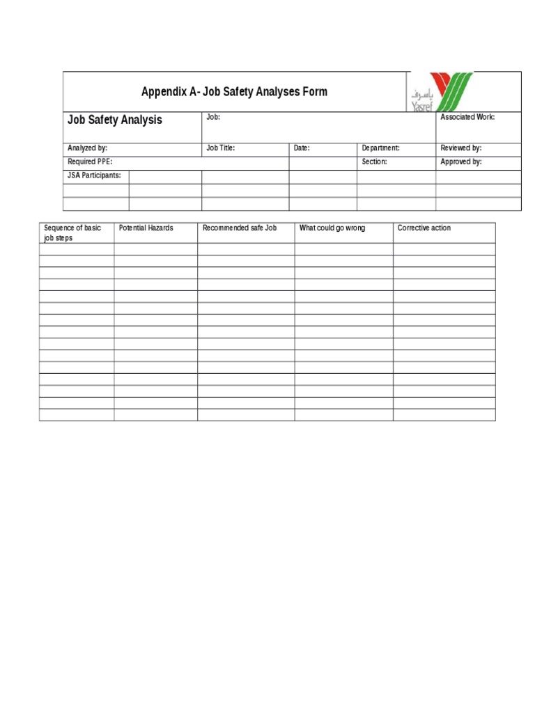 Job Safety Analysis Form Guide | PDF