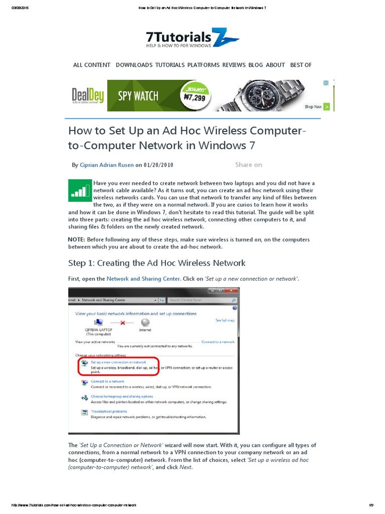 Windows 7 Ad Hoc Wireless Setup Guide | PDF | Windows 10 | Wireless Network