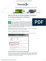 How to Set Up an Ad Hoc Wireless Computer-to‐ Computer Network in Windows 7