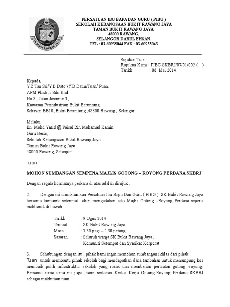 Surat Mohon Sumbangan Gotong Royong Pdf