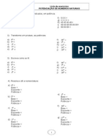 3 - Exercícios - Potenciação de Números Naturais