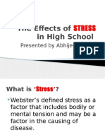 The Effects of STRESS in High School