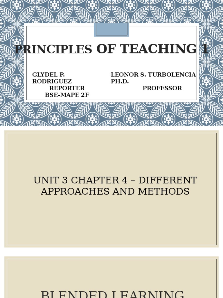 Blended Learning & Reflective Teaching Methods | PDF | Classroom ...