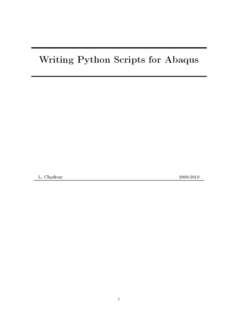 Abaqus Scripting | PDF | Python (Programming Language) | Scripting Language