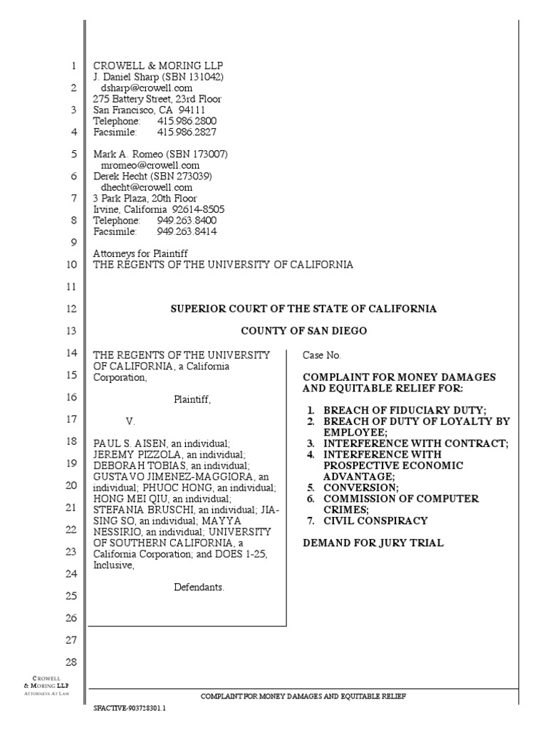 UCSD vs. USC, Paul Aisen, Et Al., PDF, Clinical Trial