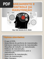 Planejamento e Controle Da Manutenção