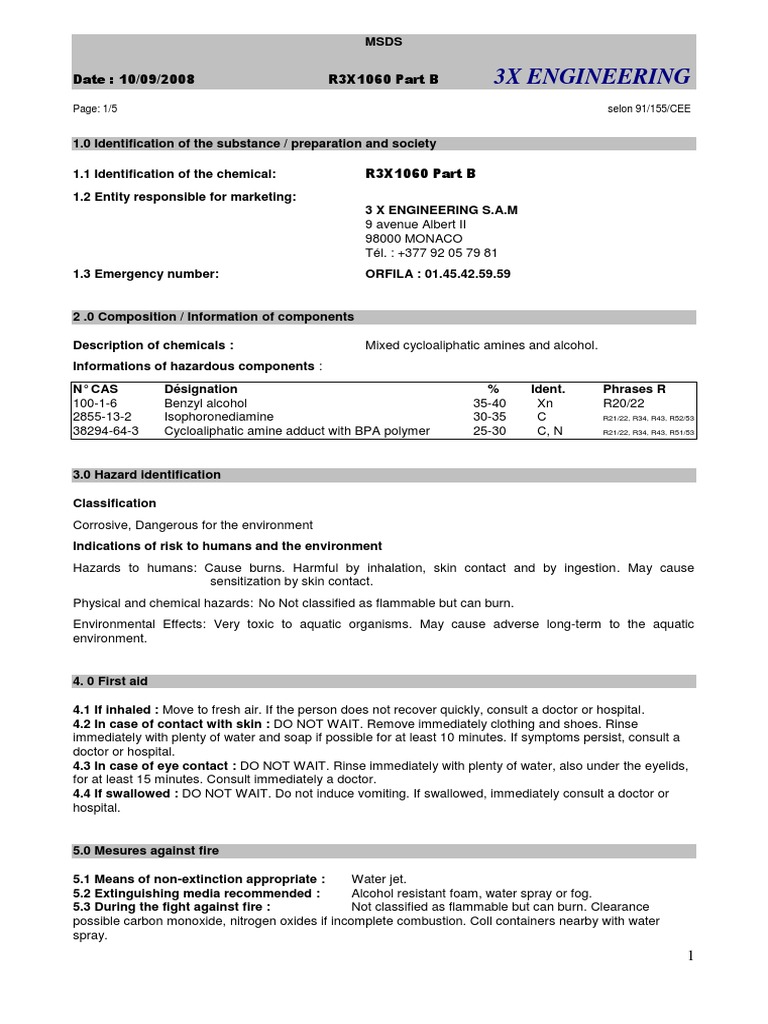 2. Resin R3X1060_material Safety Data Sheet_Part B Toxicidad Equipo