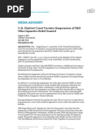 Download US District Court Vacates Suspension of IRD Other Injunctive Relief Granted by International Relief and Development SN273531684 doc pdf