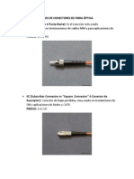 Tipos de Conectores de Fibra Óptica Precios