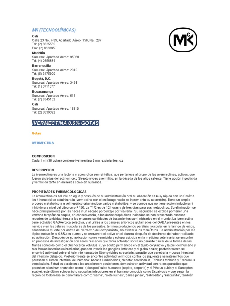 Ivermectina 6 mg/1 ml