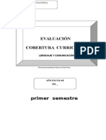 Pauta de Evaluacion a La Cobertura Curricular - 1er. Semestre - Lenguaje