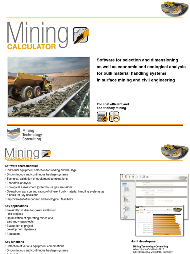 Mining Calculator for Cost Analysis | PDF | Logistics | Feasibility Study