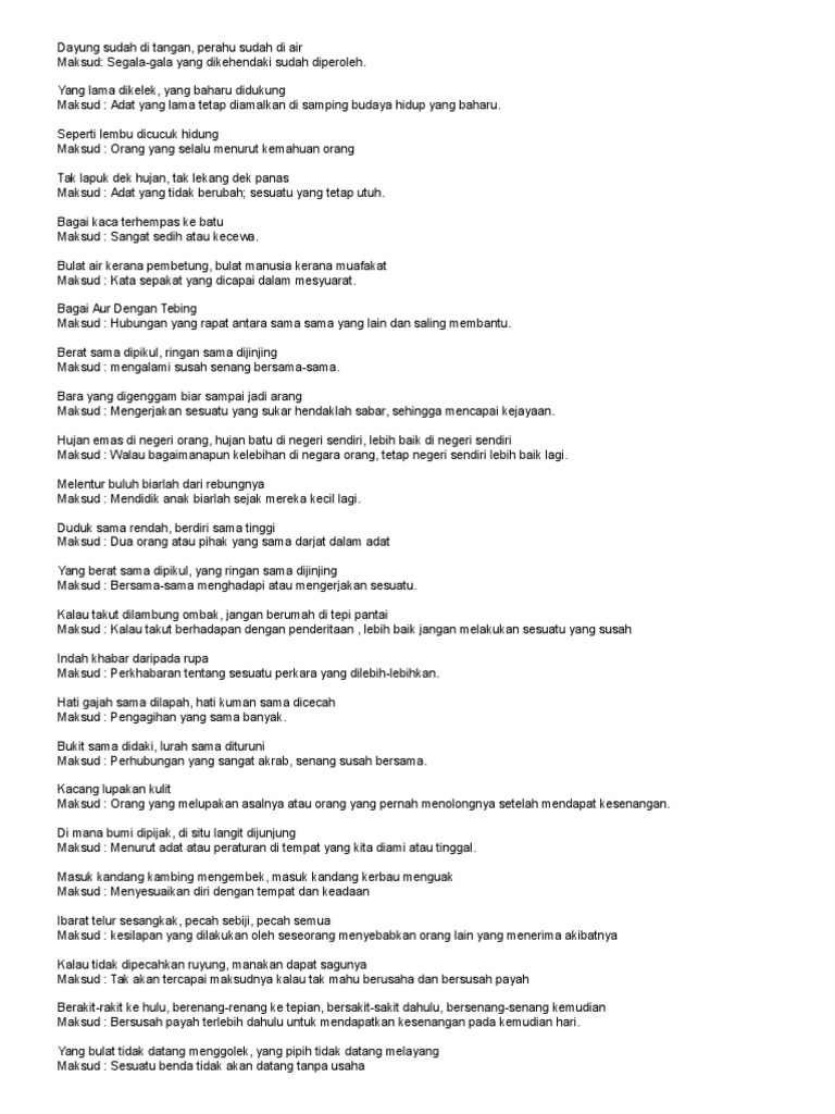 Latihan Isi Maksud Peribahasa Pdf